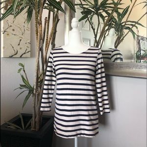 3/$20 J CREW 3/4 Sleeve Navy Breton Stripe T Shirt